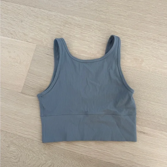 Gray Ribbed Tank Top - Picture 1 of 3